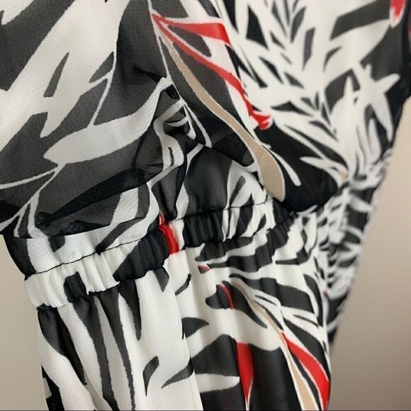 Nine West off shoulder maxi black white red sz 12 D1 - Picture 3 of 10